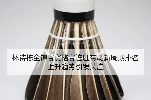 林诗栋全锦赛资格赛连胜带动新周期排名上升趋势引发关注（AOASPORTS）